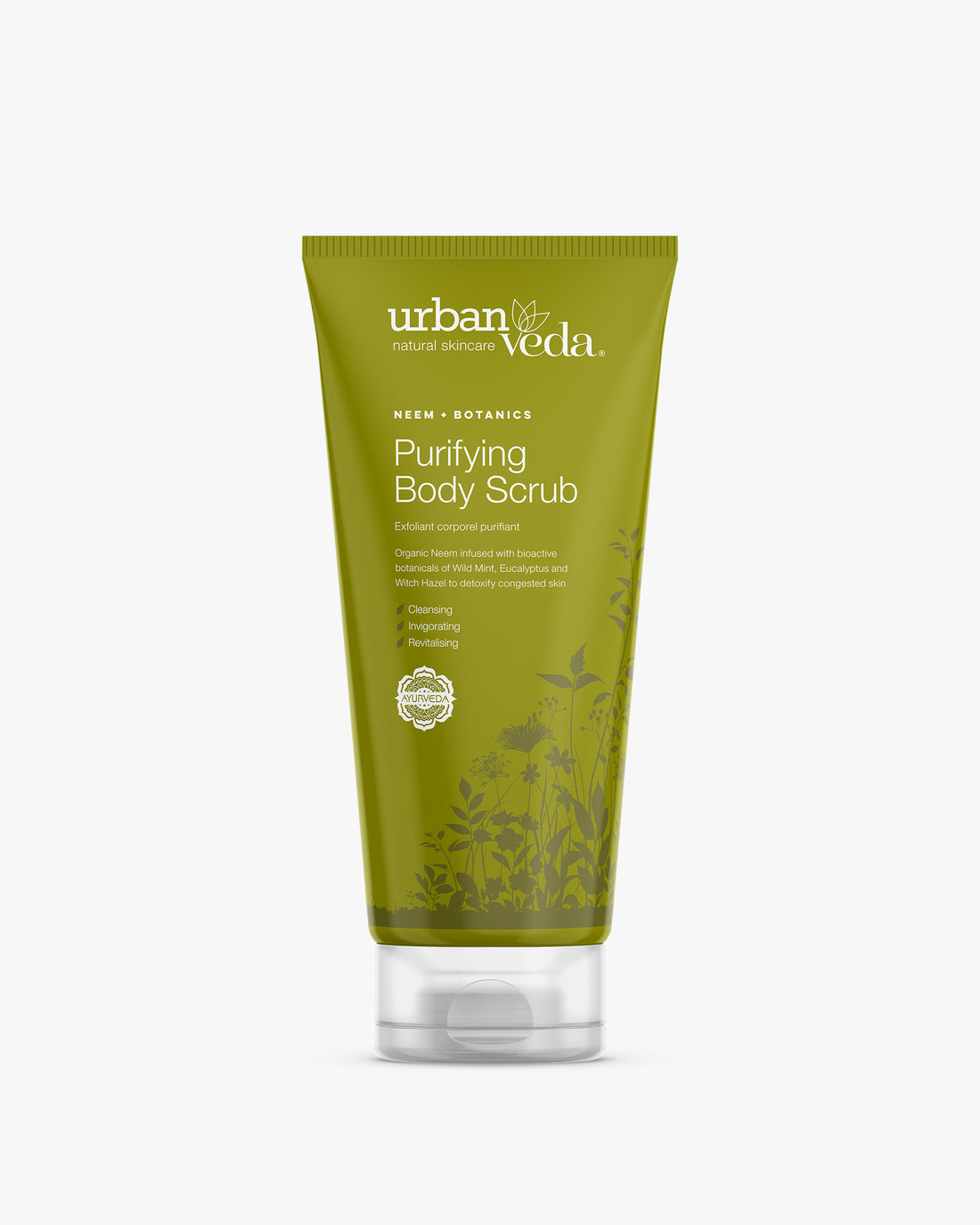 Purifying body scrub for oily skin with pumice, neem and tea tree - urban veda