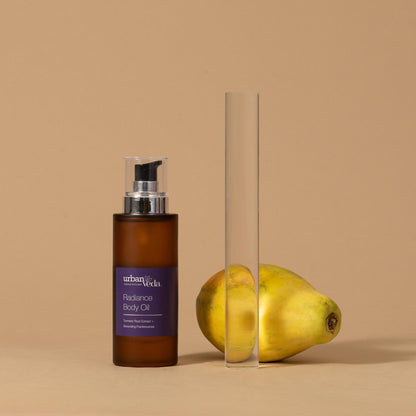 Turmeric, Papaya botanical oils used in radiance body oil to support glowing skin