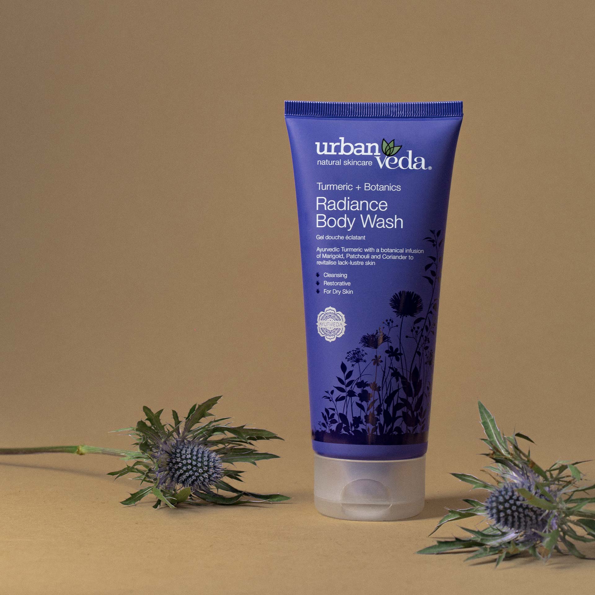 Daily body wash for glowing skin with turmeric botanical extracts UK - urban veda
